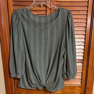 Elegant Green Striped Women's Top